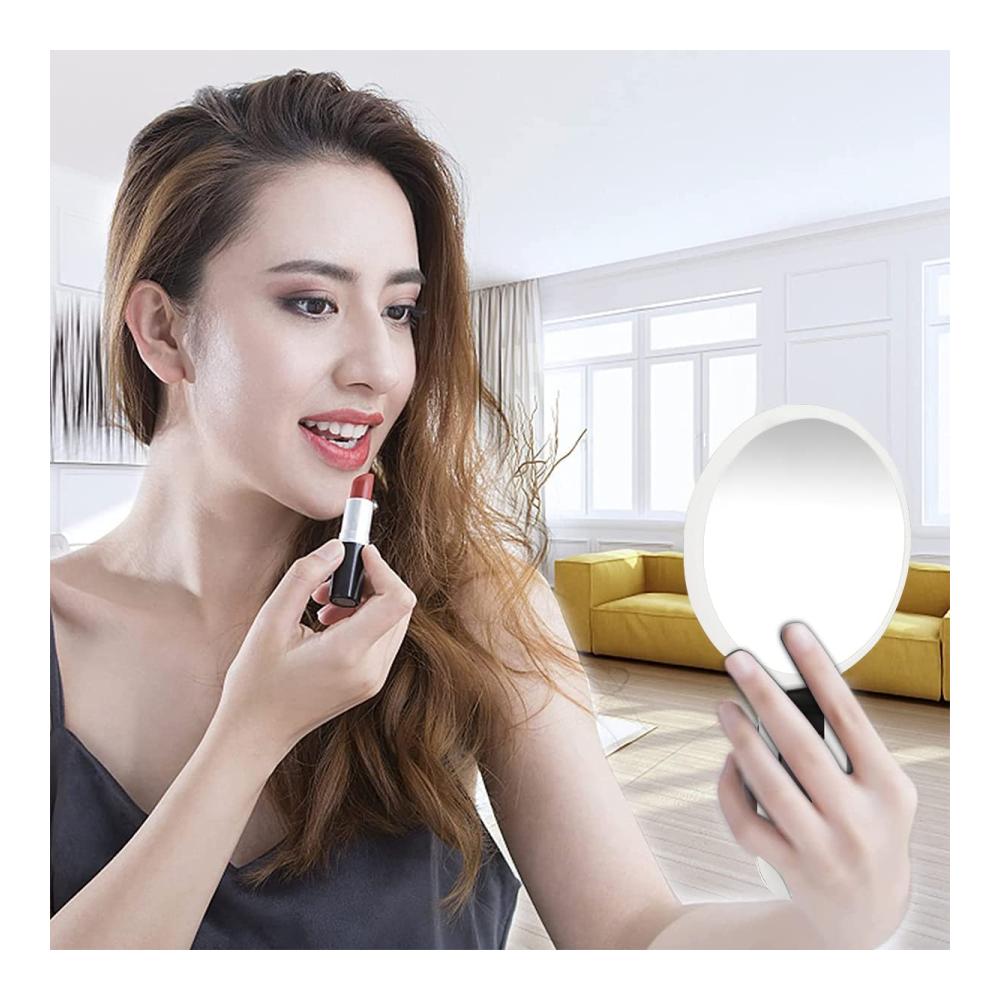 Premium Tischspiegel Klappbarer Handspiegel mit 10X Vergrößerung 360° Drehung doppelseitig mit Griff – Ideal für Reise und Kosmetik