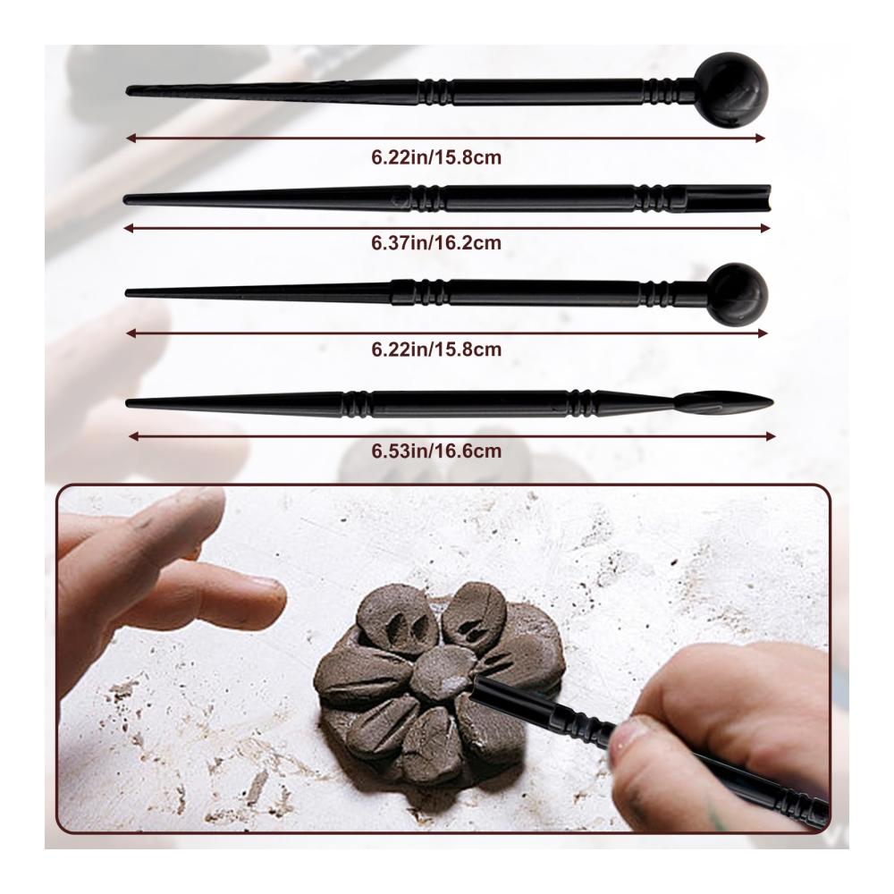 22-teiliges Keramik-Werkzeugset Grundlegende Schnitzwerkzeuge für Tonskulptur und Modellierung. Hochwertige Holzgriffe inklusive Tasche. Perfekt für Künstler und Hobbyisten