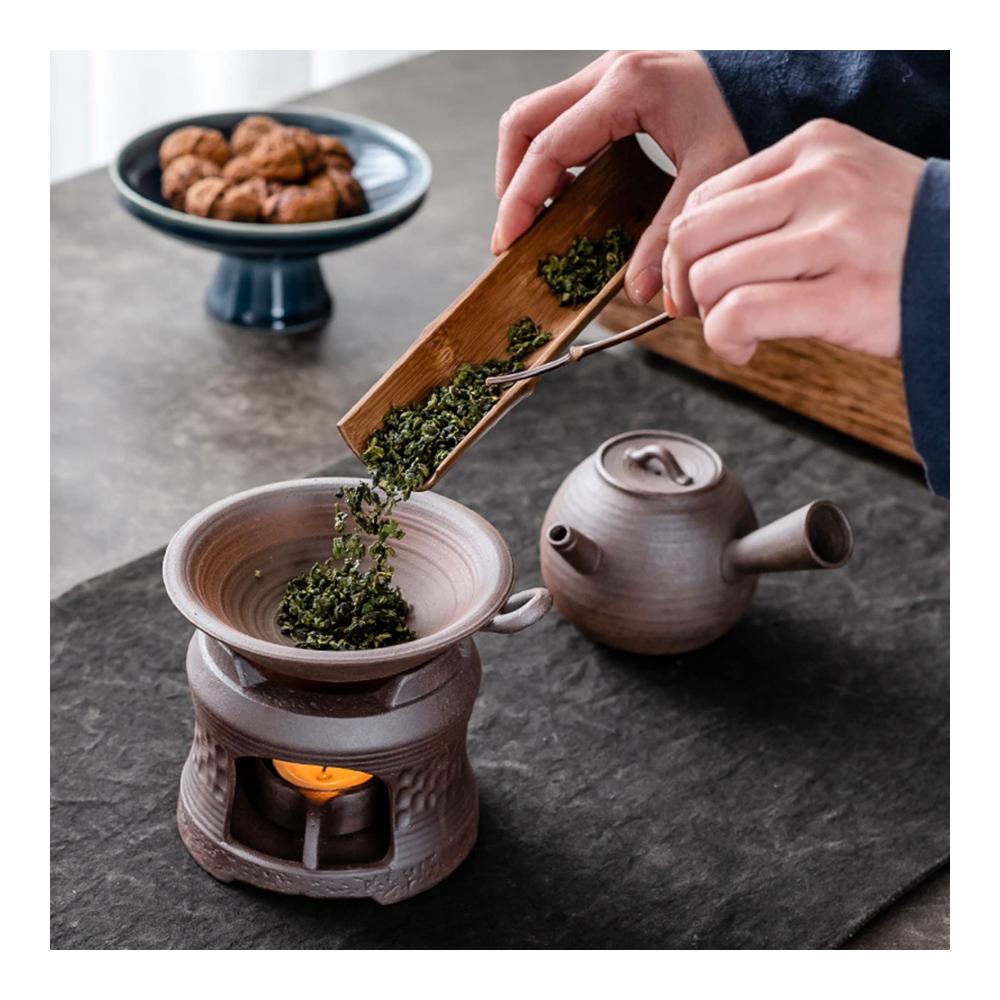 Keramik Stövchen Teekanne Herd Heizvorrichtung für Teelichter Kaffeeröster Aromatherapie & Ätherische Öle – Metallisches Design für Zuhause & Büro