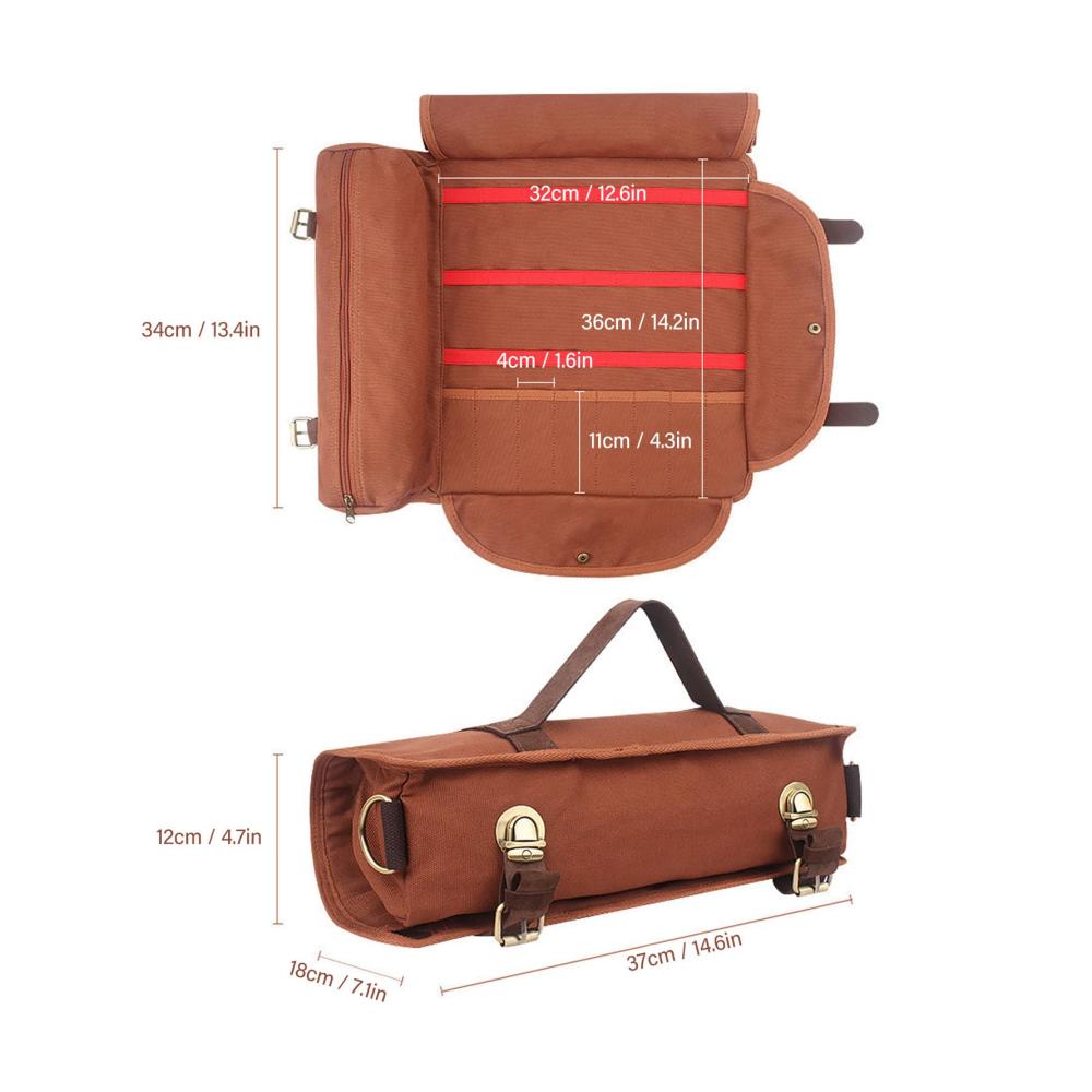 Cocktail-Sets und Barzubehör Große Canvas-Barkeeper-Werkzeugtasche für unterwegs – Tragbare Tasche mit verstellbarem Schultergurt für Cocktails Camping und Partys (Braun