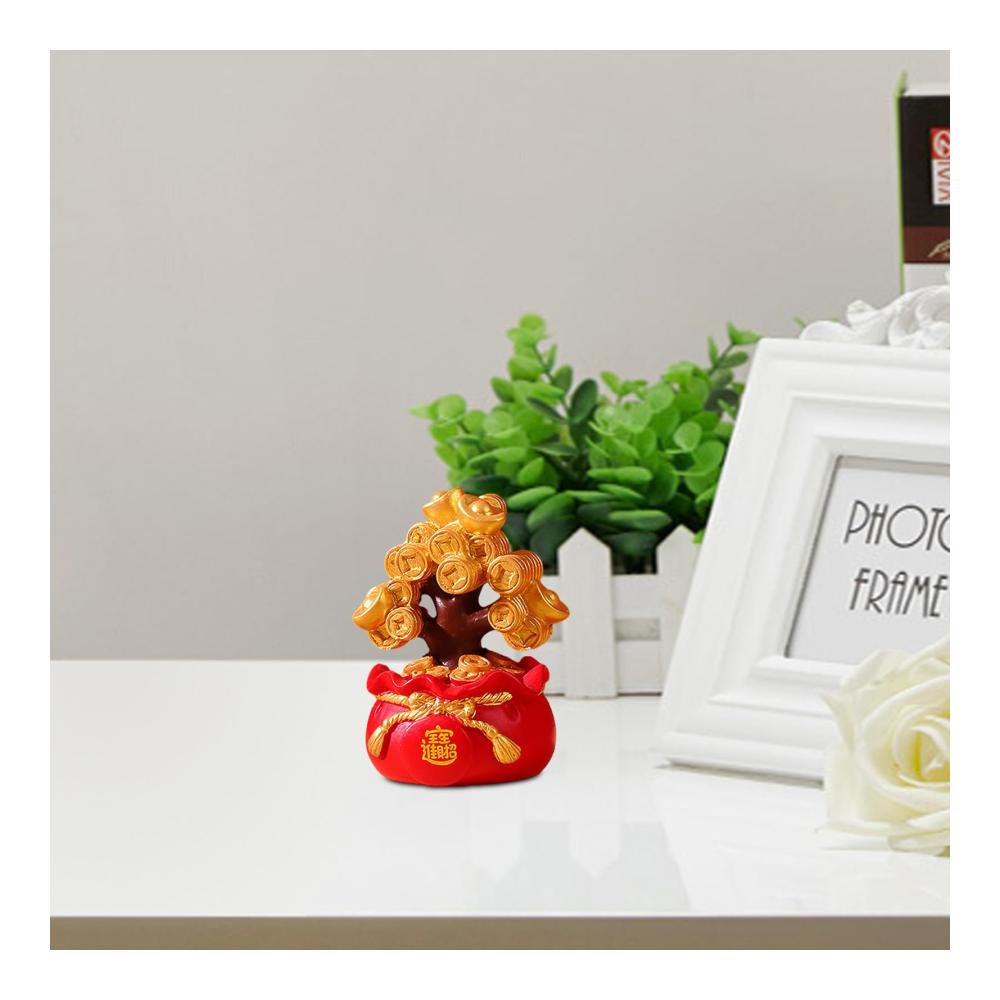 Handgefertigte Sparbüchsen-Figur Feng Shui Geldbaum für Reichtum Erfolg & Glück - Kreative Kunstharz-Skulptur als stilvolle Heimdekoration