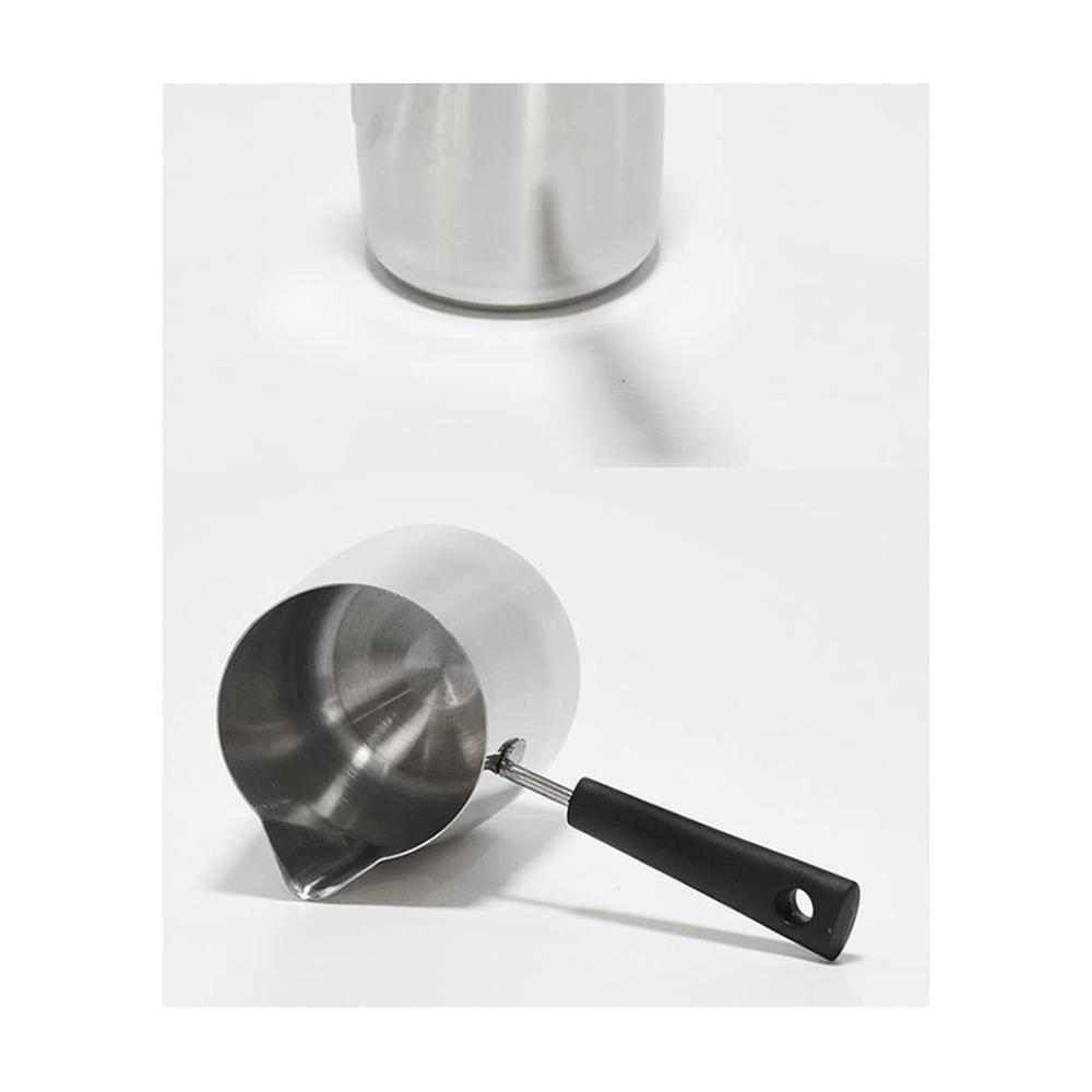 Entdecken Sie das 2er-Set Kaffeekannen & Milchwärmer für Herdplatte - Perfekt zum Aufschäumen von Milch und Schmelzen von Schokolade und Saucen