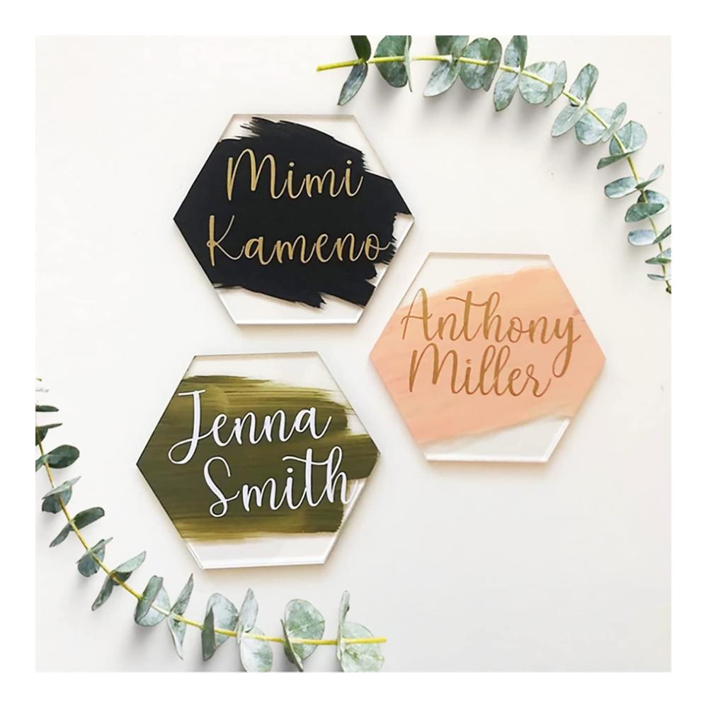 Hochwertige 80 Stück Acryl Tischkarten Set - Personalisiert und Transparente Platzkarten für Hochzeit Party und Event Dekoration - Ideal für Tischdekorationen und Sitzordnung