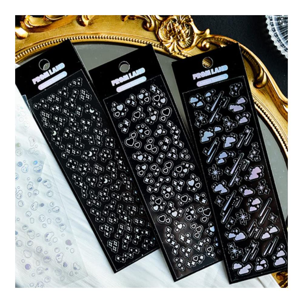 Entdecken Sie die Magie der Kreativität mit unseren hochwertigen Sticker-Sets! 140 funkelnde Blätter Schmetterlinge Herzen und Sternenhimmel für DIY-Karten Planer Fotoalben und mehr. Transparente PET-Aufkleber für eine ästhetische Note. Verschönern Sie Ihr Scrapbook mit Glitzer