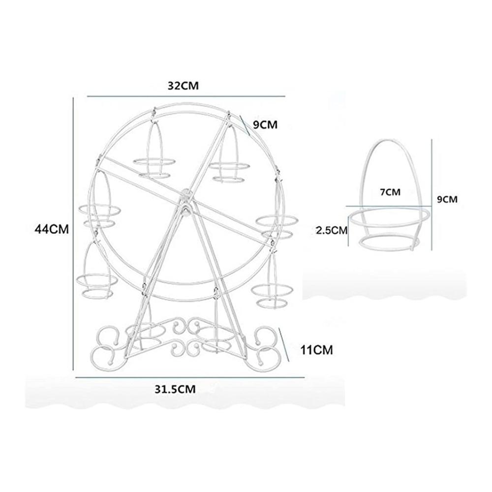 Zauberhaftes Riesenrad Cupcake-Ständer Karussell in Weiß | Drehbarer Metallhalter für Desserts ideal für Kindergeburtstage & Hochzeiten | Perfektes Geschenk für Geburtstage und