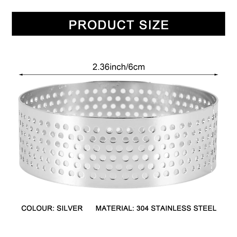 Entdecken Sie unsere hochwertigen 10 Stück Edelstahl Kuchenringe & Rahmen Set - Perfekt für Kuchen Quiches & Mousse - Backformen für Ihre Küche! 6cm Durchmesser