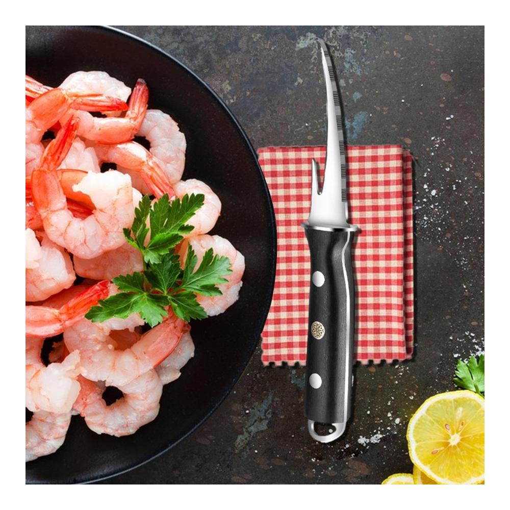 Entdecken Sie die Meeresfrüchte-Meister Garnelenschäler & Cutter Set - Effizientes Werkzeug zum mühelosen Entfernen von Garnelenschalen - Perfektes Shrimp Deveiner für Küchenprofis