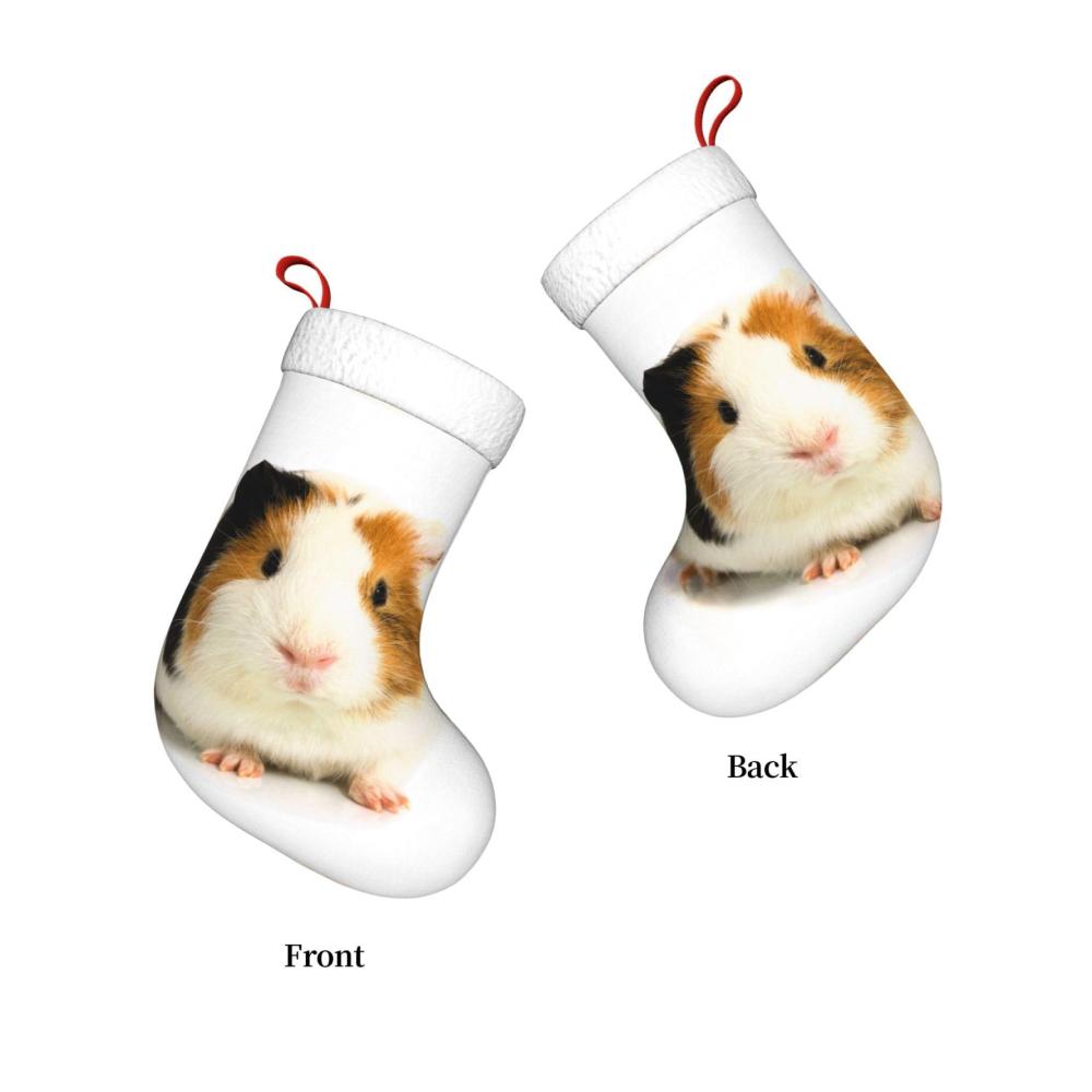 Personalisierter Nikolausstiefel Niedliche Meerschweinchen Weihnachtsstrümpfe für Familienurlaubsparty-Dekorationen. Perfekte Ergänzung für festliche Feierlichkeiten