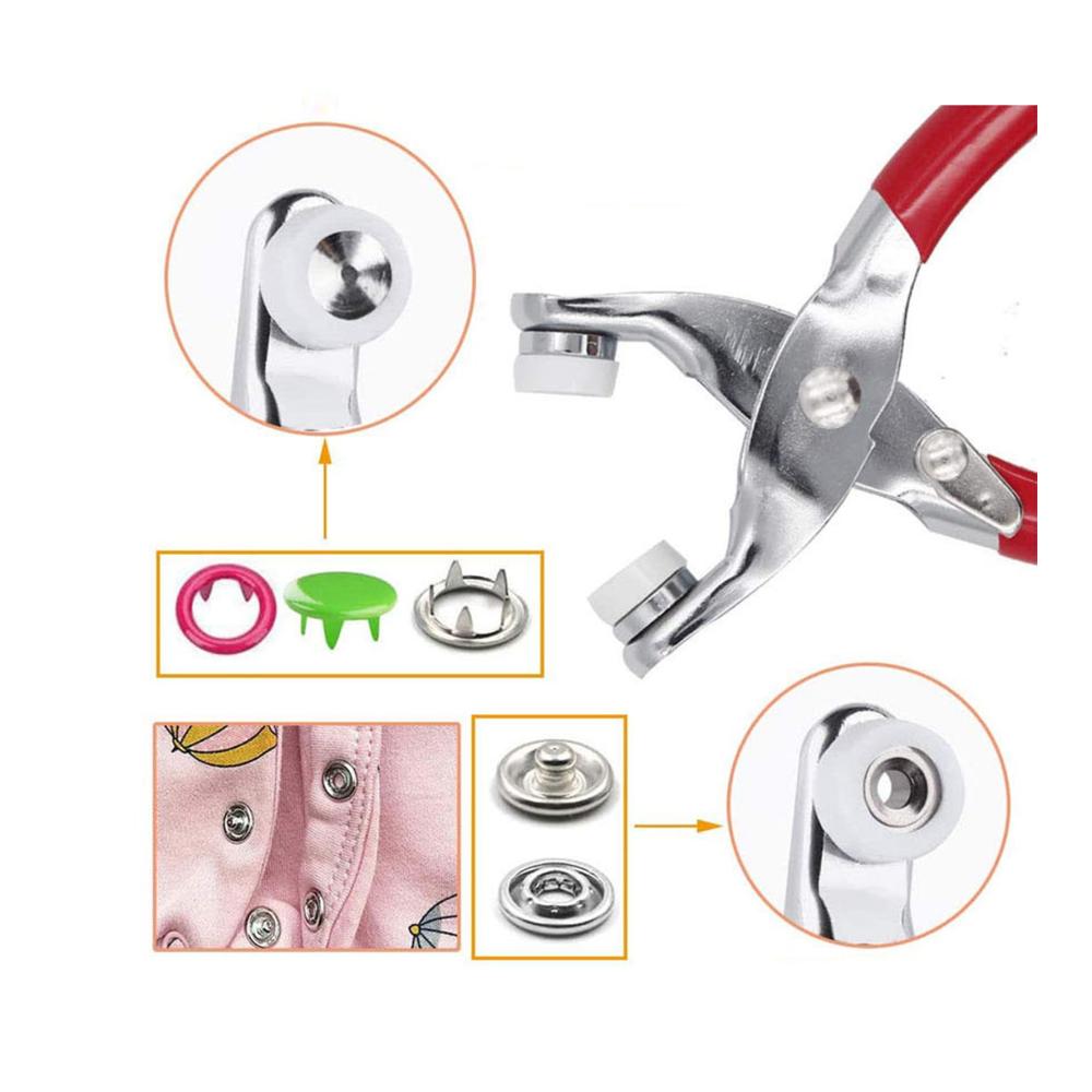 Professionelles Nähzubehör-Set 200 Stück 95 mm Metall-Druckknöpfe mit Zange - Hochwertige Krallenschnallen für Baby-Strampler und mehr