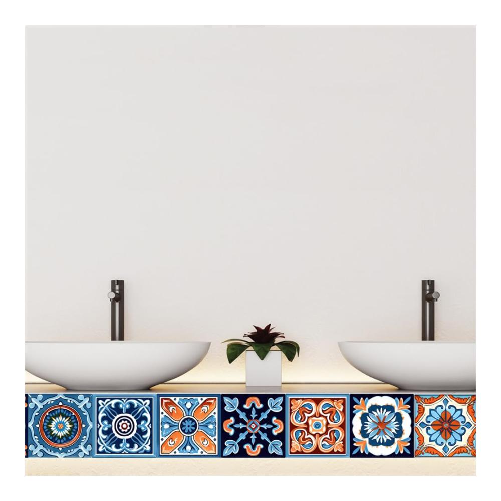 Erfrischen Sie Ihr Zuhause mit 10 selbstklebenden Fliesenaufklebern – Ideale Dekoration für Küche Badezimmer & Waschküche – Hochwertiges Design leicht anzubringen 20 cm Quadrat