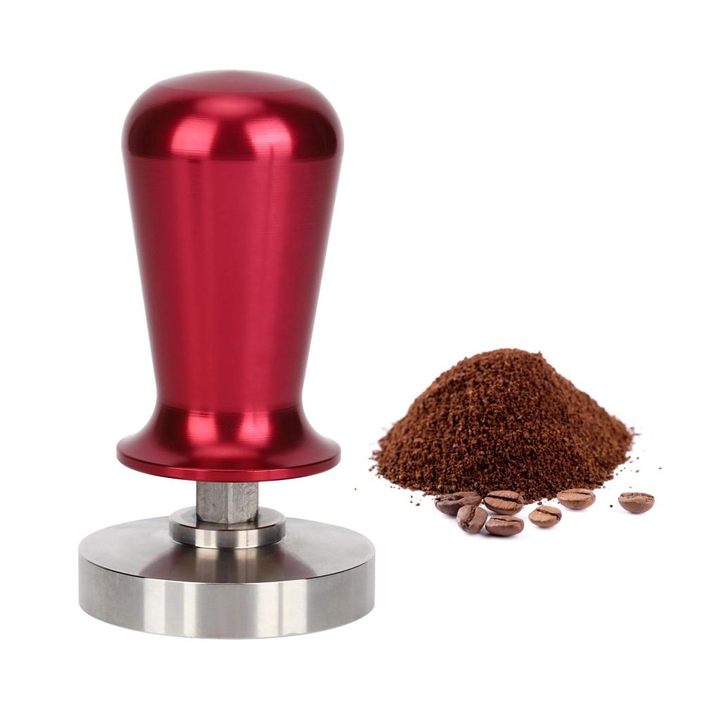 Hochwertiger 575 mm Edelstahl Kaffeestampfer | Flachdruck Presshammer für perfekten Espresso | Robustes Kaffeezubehör in Rot | Barista-Tool für besten Kaffeegenuss