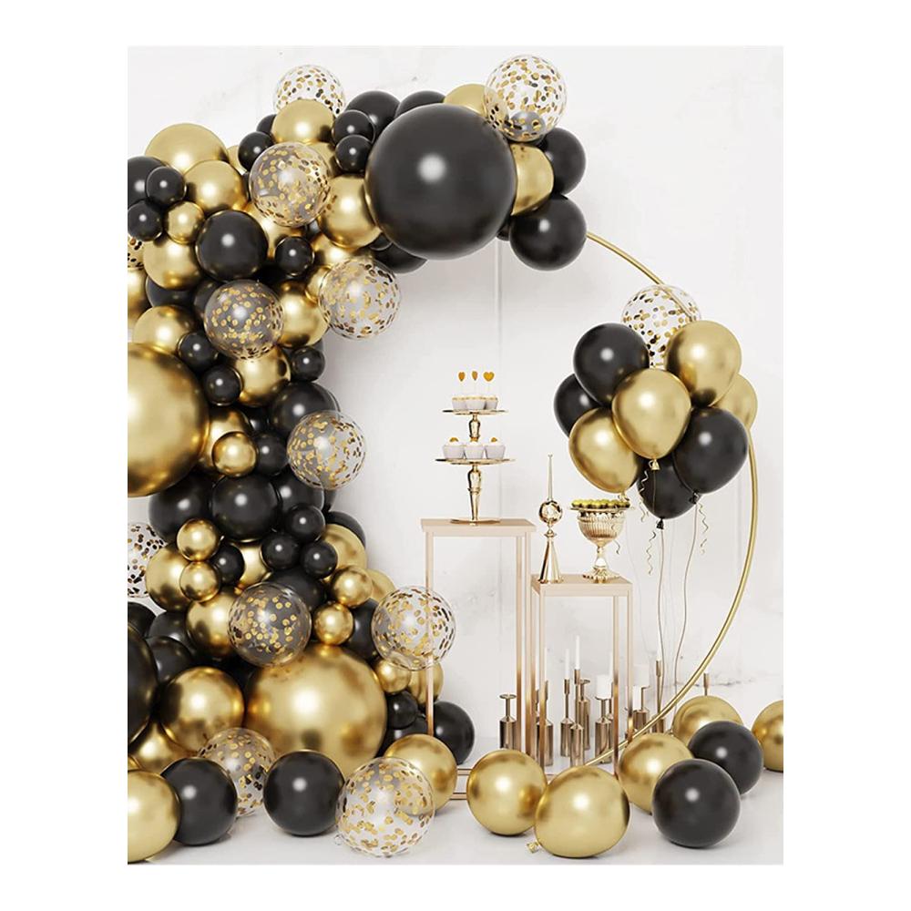 Luftballon Girlande Schwarz Gold Kit 114 Stück - Partyzubehörsets für unvergessliche Momente Hochzeit Geburtstag Bachelorette und mehr! Perfekte Deko für jeden Anlass