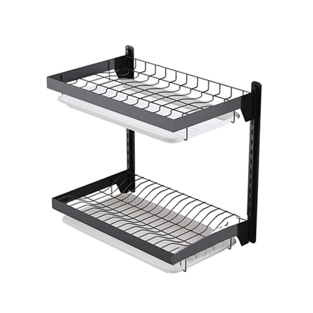 Abtropfhalter & -ständer Multifunktionales stanzfreies Wandmontage-Küchenregal für Geschirr Soße und mehr - Höhenverstellbar und stabil