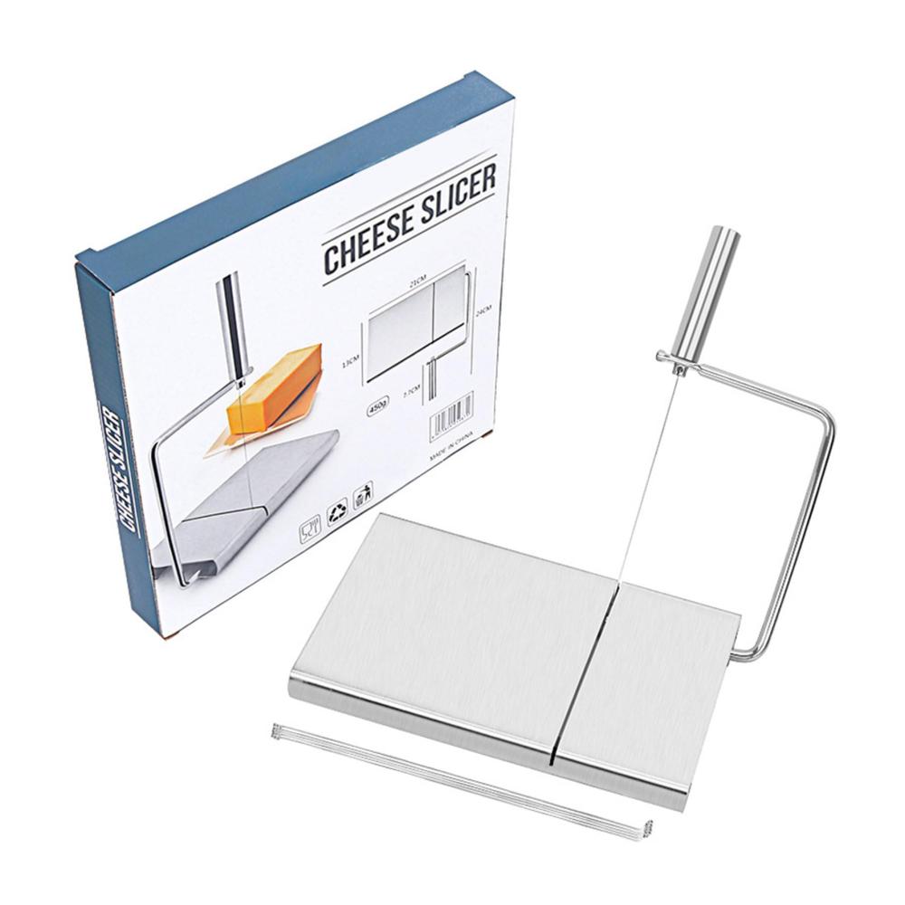 Präzises Edelstahl Käsemesser Set | Hochwertiges Schneidebrett für Metallkäse | Müheloser Drahtkäseschneider | Ideal für Blockkäse & Softfood | Butterschneidebrett Ersatz | Leicht zu verwenden