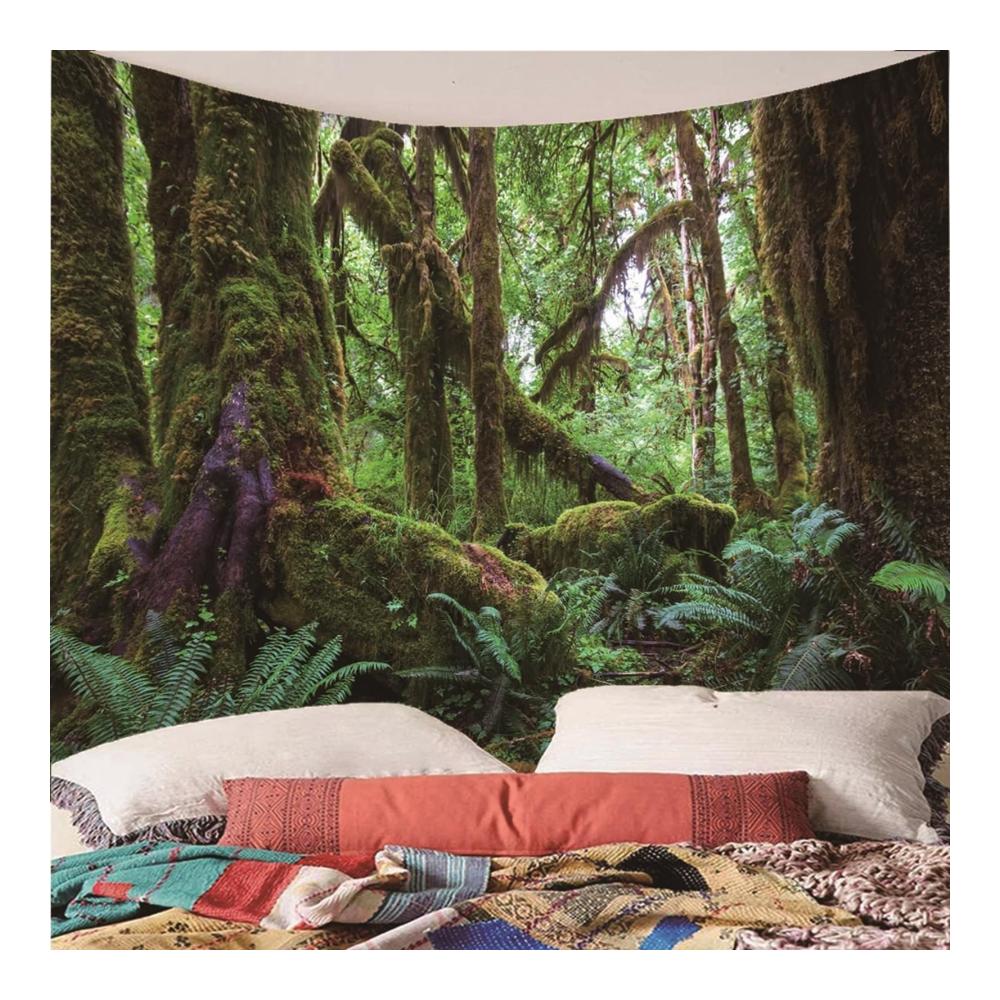 Entdecken Sie den Zauber der Natur mit unserem Skcess Wandteppich Groß - Exquisites Wanddekor mit tropischem Grün und einer faszinierenden Baumlandschaft - Hochwertiges Polyester 350x256CM. Verschönern Sie Ihr Zuhause