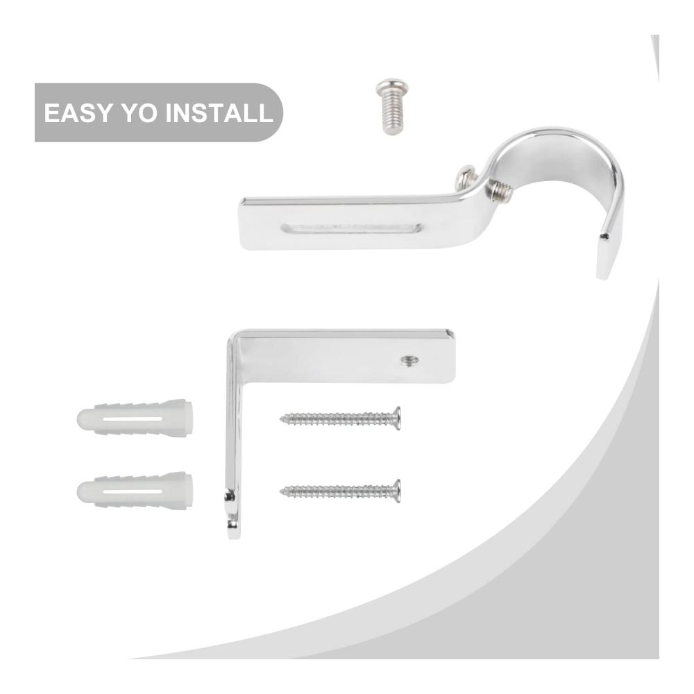 Premium Metall Wandhalterung Set für Gardinenstangen Ø20-25mm | Verstellbar & Selbstklebend | 3er Pack Stangenauflagen Halterung | Elegante Lösung für Vorhangstangen | Ideal für Haus und Büro