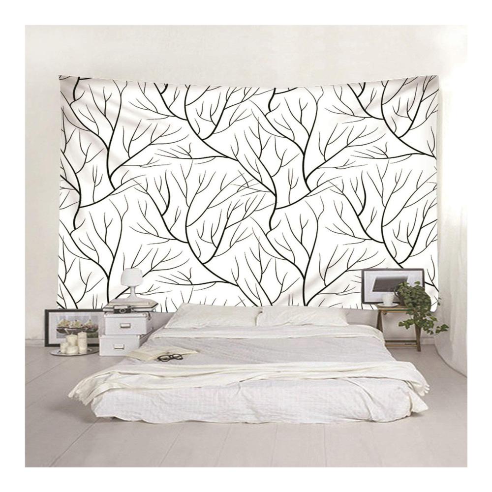 Entdecken Sie die Magie der Wandteppiche Kinderzimmer verzaubern mit unserem besonderen Wanddekoration-Wandteppich! Minimalistisches Design Äste-Muster schwarz-weißer Stoff - 150x130cm voller Stil. Perfekte Anime-Wanddekoration für ein einzigartiges Kinderzimmer