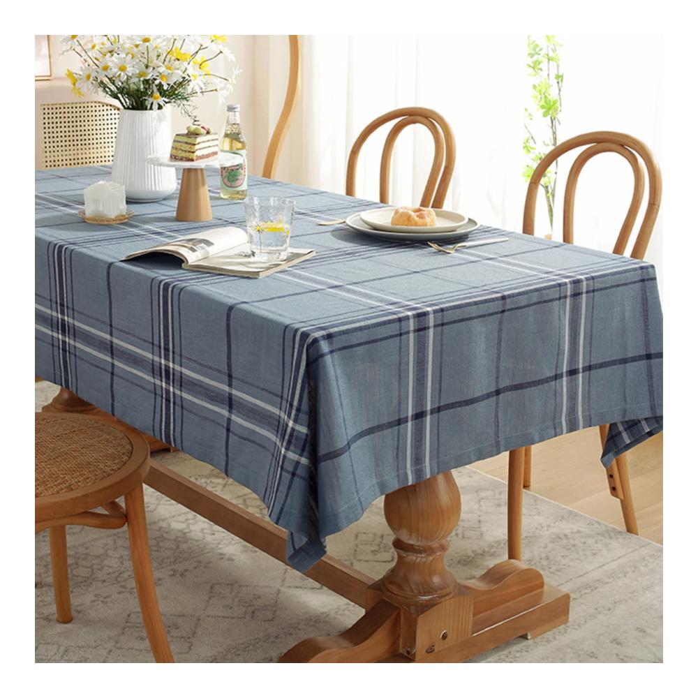 Elegante Tischdecke Leinenoptik 140x300cm – Abwaschbare Tischwäsche mit Spitzenkante Rechteckig & Pflegeleicht Ideal für Festliche An