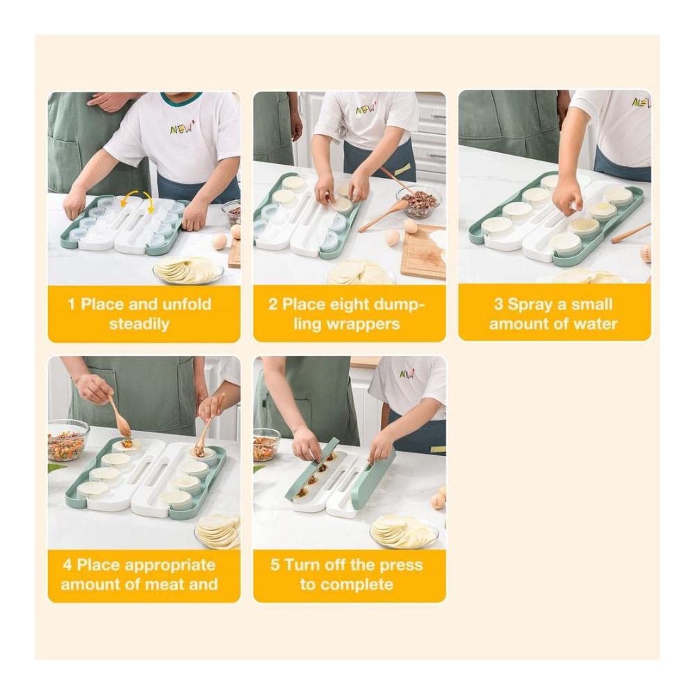Manuelle Nudelmaschine Teigtaschenformer & Knödelpresse für 8 Wrapper - Tragbares Teigpressen-Set für perfekte Pie Ravioli & Knödel - Küchenzubehör für hausgemachte Köstlichkeiten