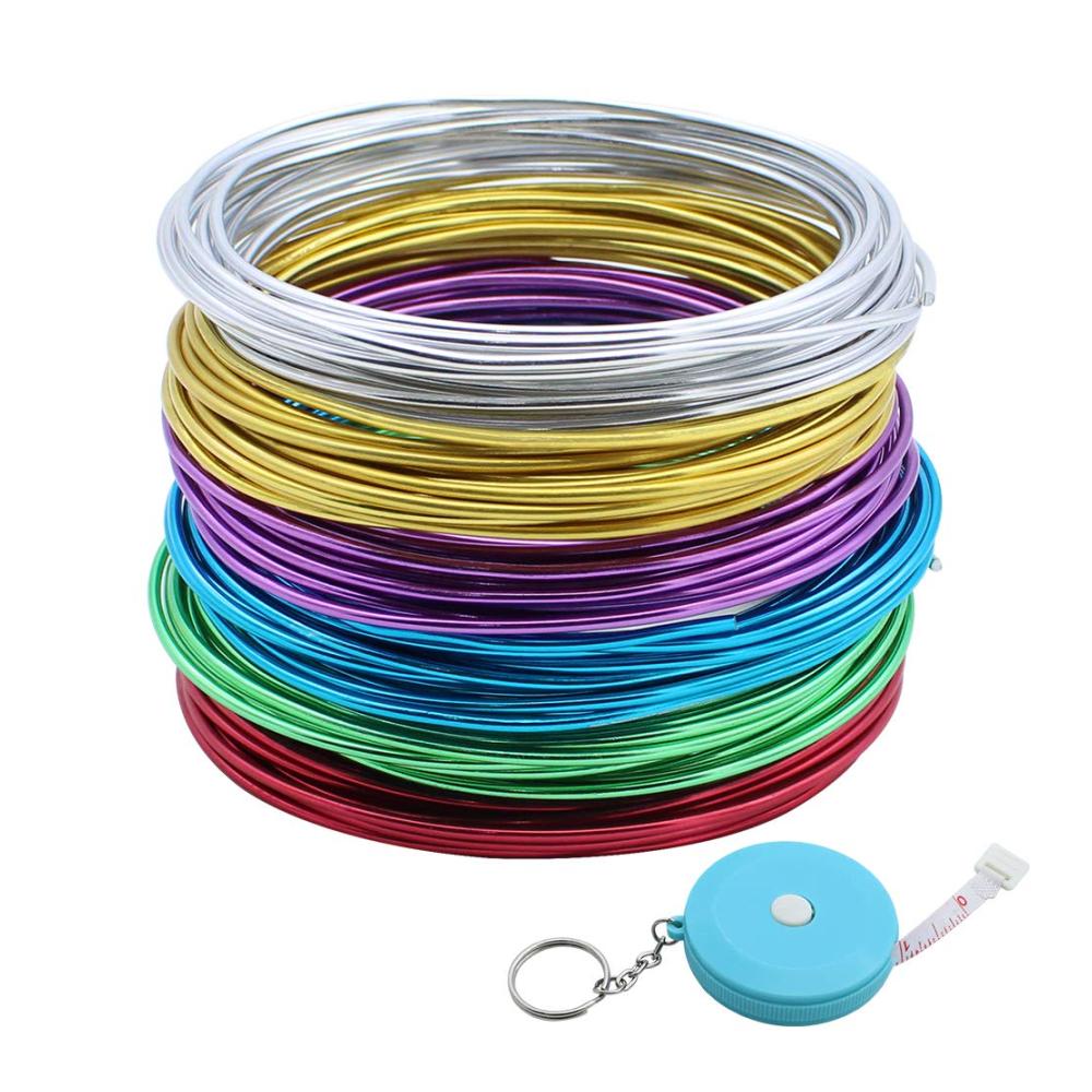 Kreative Bastelideen mit Schmuckdrähten Set mit 6 Farben 2mm Durchmesser 5m je Rolle - Dekodraht für Weihnachts- und Hausdekoration - Biegedraht mit Maßband enthalten