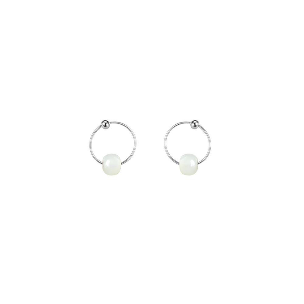 Entdecken Sie den einzigartigen Glanz Elegante 999 Sterlingsilber Hetian Jade Damen Ohrhaken im chinesischen Stil - Exquisite Ohrringe für jeden Anlass! Schmücken Sie sich mit Stil und Tradition