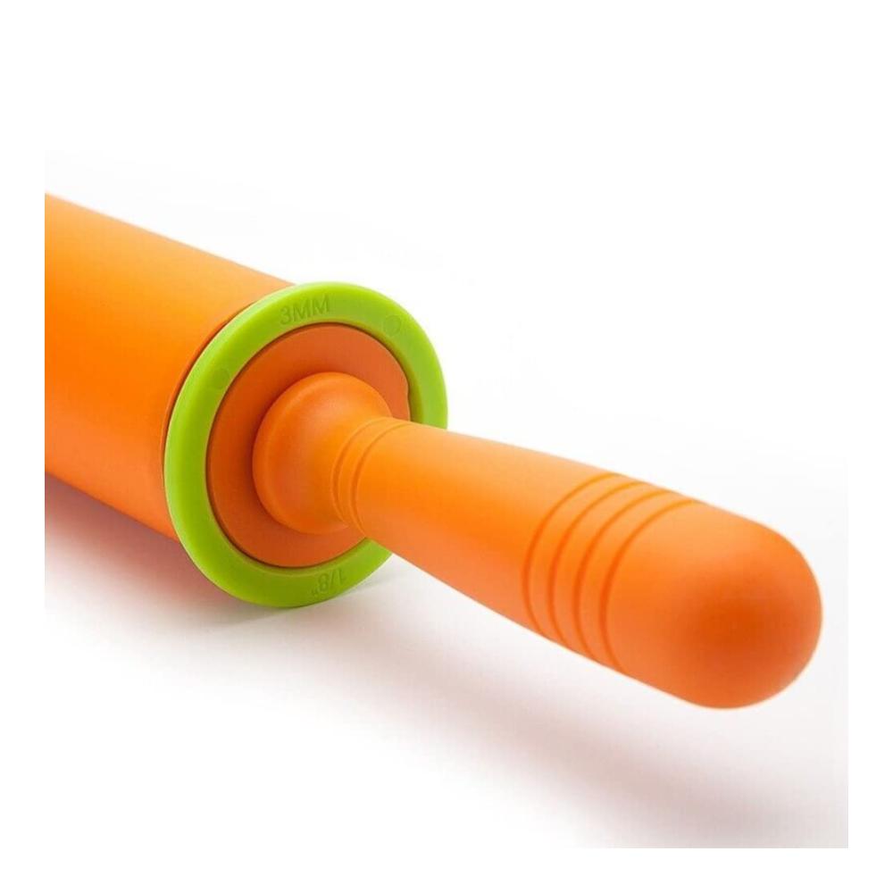 Perfekte Küchenkreationen 50 cm Profi Antihaft-Silikon-Teigroller mit 4 individuell einstellbaren Ringen für müheloses Backen. Ultimative Präzision für köstliche Teige! Backspaß garantiert
