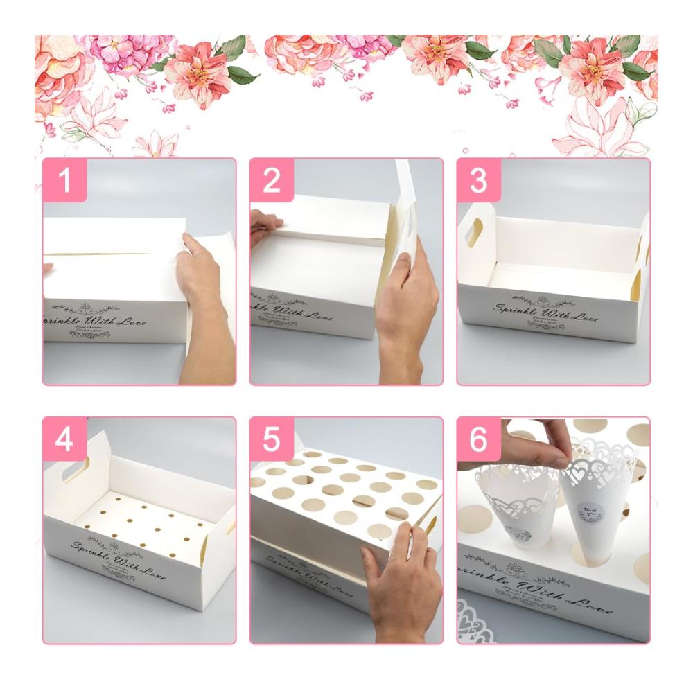 Hochzeit Konfetti Kegel 20 Stück - Premium Papier Kegelhalter für Konfetti Blütenblätter Süßigkeiten & mehr - Elegante Spitztüten mit Aufklebern - Perfekt für romantische Anlässe