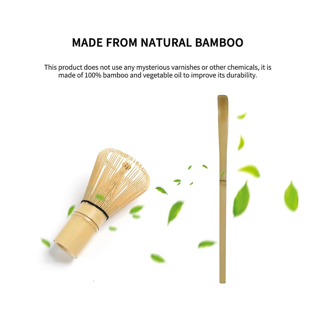 Japanisches Matcha Tee Set von 3 Authentisches Zubehör für die Teezeremonie mit Matchabesen Schneebesen & Teeschaufel. Perfekt für Genießer