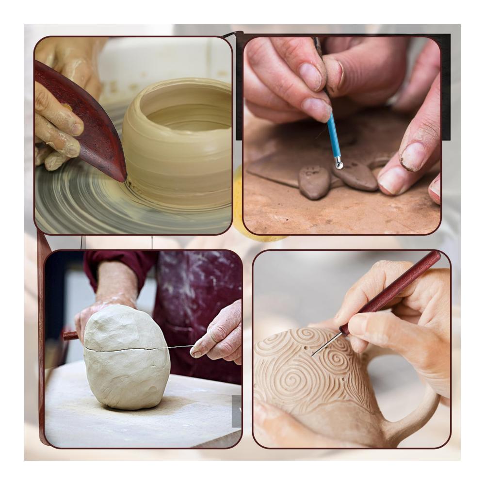 22-teiliges Keramik-Werkzeugset Grundlegende Schnitzwerkzeuge für Tonskulptur und Modellierung. Hochwertige Holzgriffe inklusive Tasche. Perfekt für Künstler und Hobbyisten