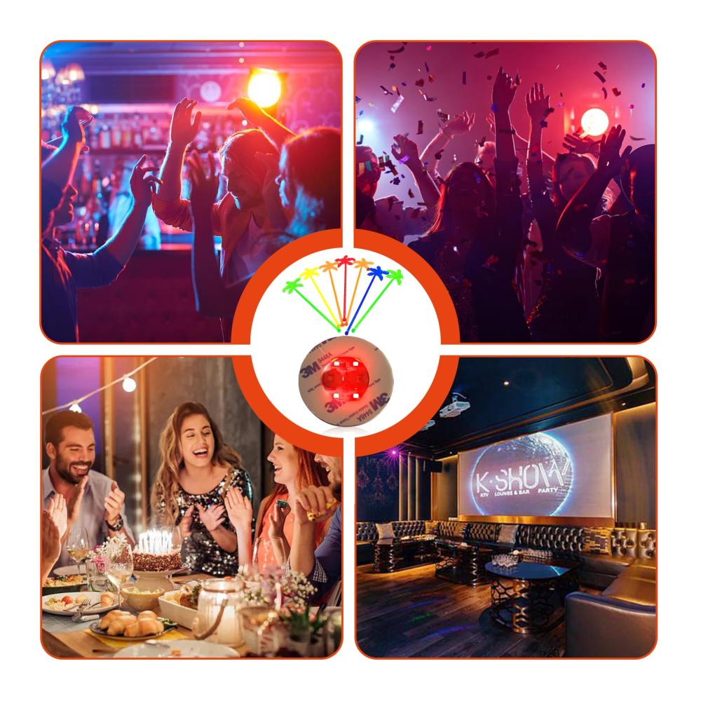 30er Set LED Untersetzer | Selbstklebende Leuchtsticker für Getränke | Bunte Lichter für Gläser Flaschen | Perfekt für Partys Hochzeiten Weihnachten