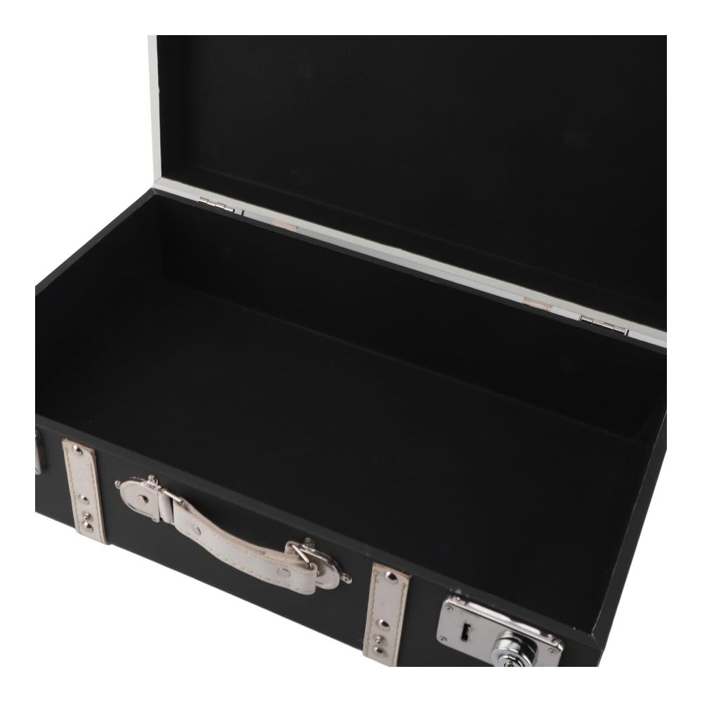 Dekorative Holzkoffer mit PU-Leder Europäischer Kleiner Koffer - Ideale Aufbewahrungslösung für stilvolle Reisen und zu Hause - Boxen & Kästen in Weiß Schwarz