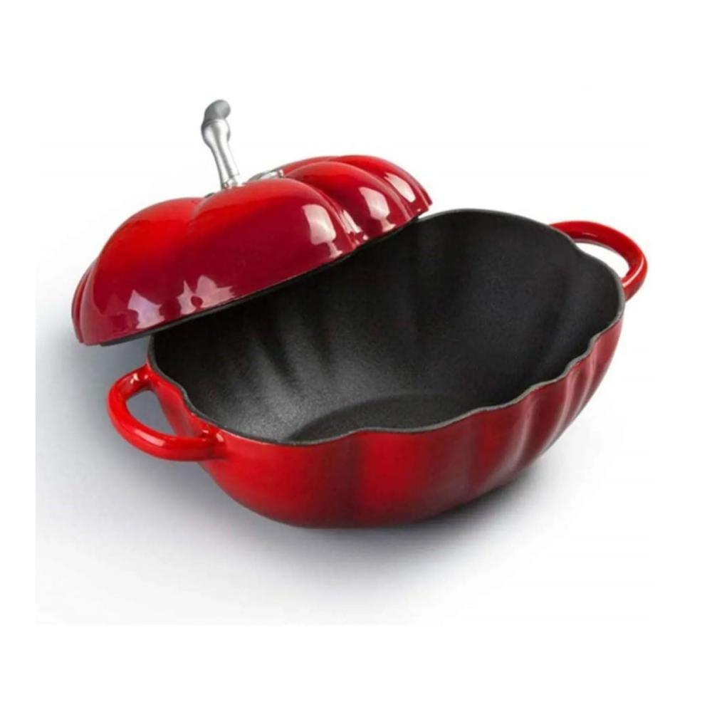 Entdecken Sie die Vielseitigkeit 25 cm emaillierte Gusseisen-Auflaufform mit Deckel | 29 l/07 Gallonen | Kompatibel mit allen
