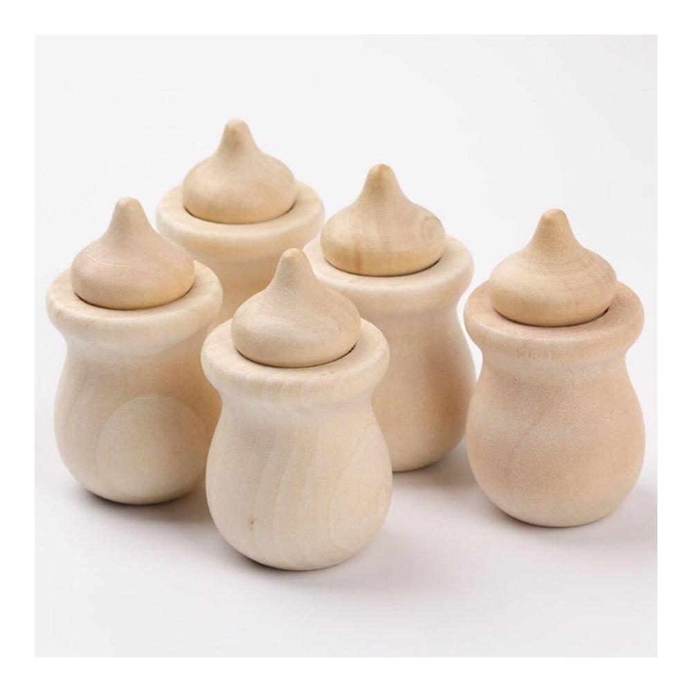 20er Set Holzverzierungen für DIY-Projekte - Eicheln zum Bemalen und Basteln - Handgemachte Spielzeuge für Kinder - Kreative Holzgestaltung für Brücken und mehr
