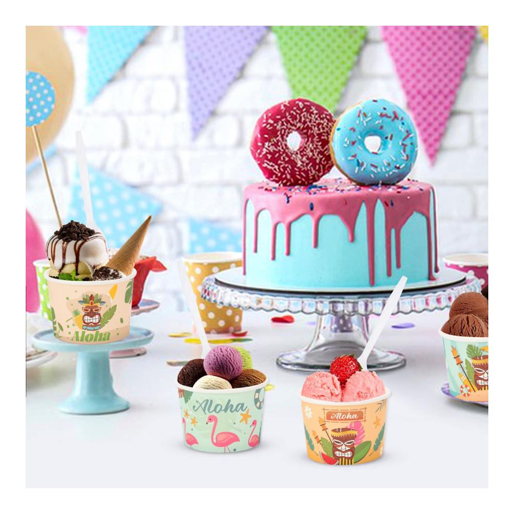 Entzückende GLAITC Eisschalen Pappe 24 Stück | Leckere Dessertschalen für Eiscreme & Gefrorenen Joghurt | Perfekt für Getränke & Suppe | Nachhaltige Dessert-Schüsseln aus Papier