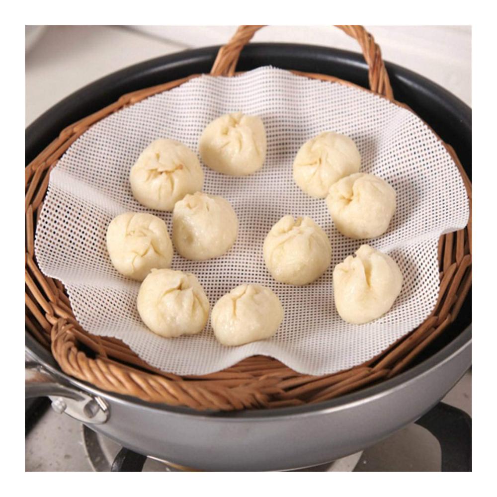 Entdecken Sie die Perfektion des Dampfens 20 Antihaft-Dampfgarer aus umweltfreundlichem weißem Silikon | Dim Sum Papier Dampfgarer Pads | Kochutensilien für ein professionelles Restaurant | Küchenzubehör (35 cm) - Verleihen Sie Ihren Gerichten den authentischen Geschm