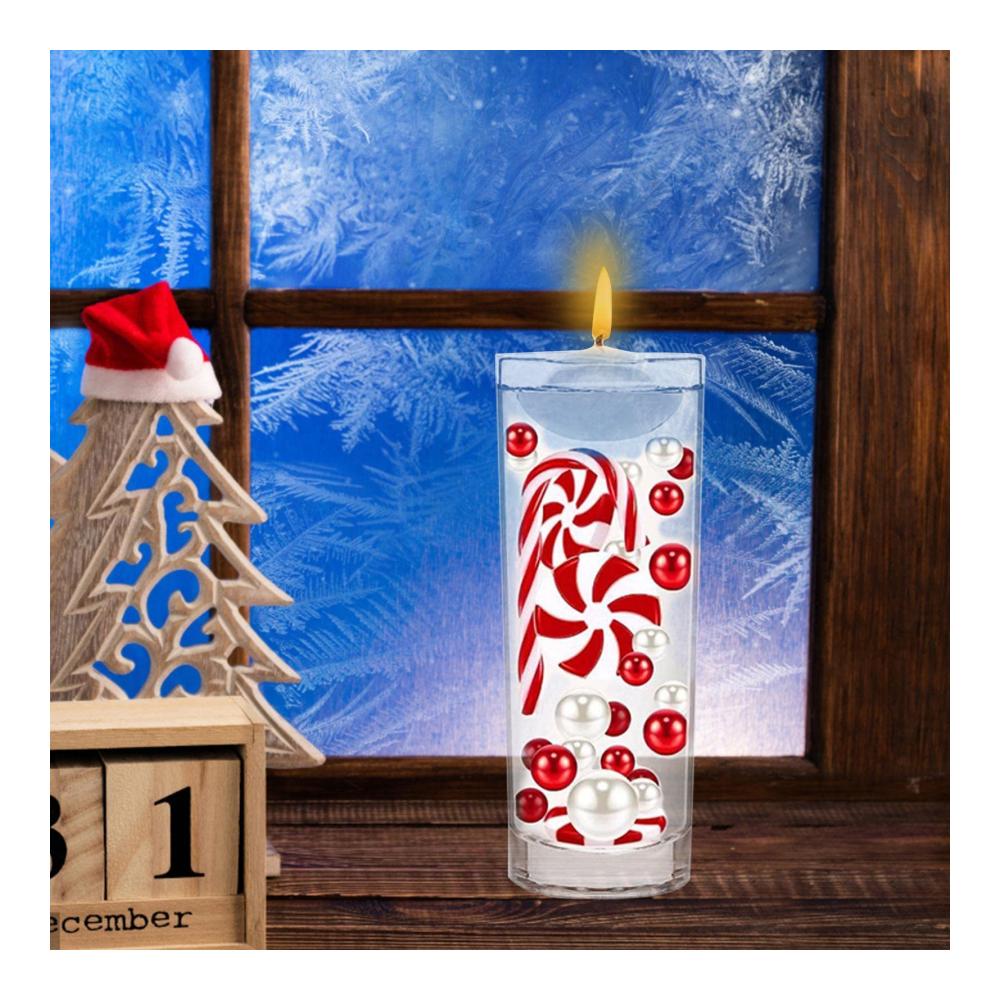 6054 Stück Weihnachtszauber Wasserperlen Transparente Granulate für Vasenfüller - Schwebende Perlen für festliche Tischdeko ideal als Weihnachtsschmuck & Vasenfüller (ohne Kerzen/Vase
