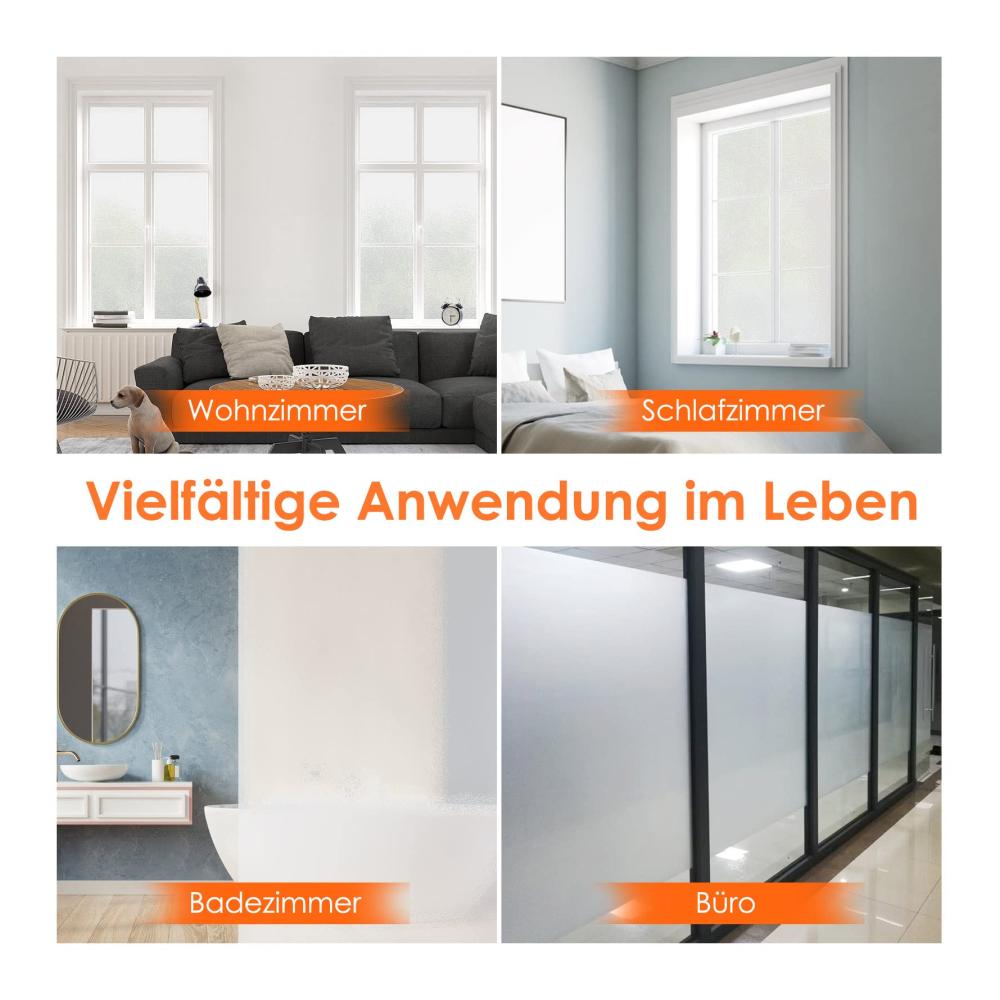 Entdecken Sie die neueste Innovation 2er Pack Fensterfolie Blickdicht Selbsthaftend | Sichtschutzfolie ohne Klebstoff | UV-Schutz | 90x500cm | Statisch Haftend für Zuhause & Büro | Leicht anzubringen