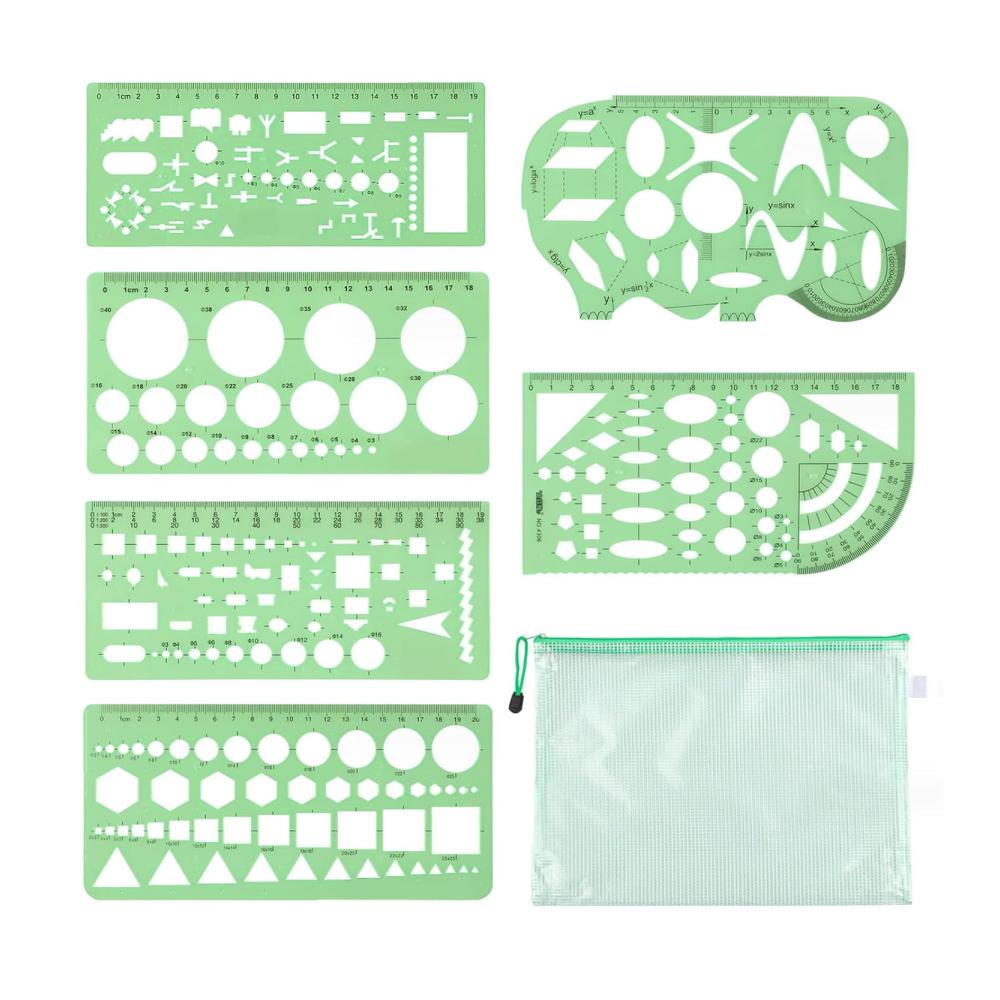Entdecken Sie 6 Stück Kreisschablonen zum Zeichnen & Typografiezubehör - Multifunktionale Rundschablonen für präzise Linien Quilling Kunstprojekte und mehr. Perfektes Kunststoff-Zubehör für kreative Köpfe