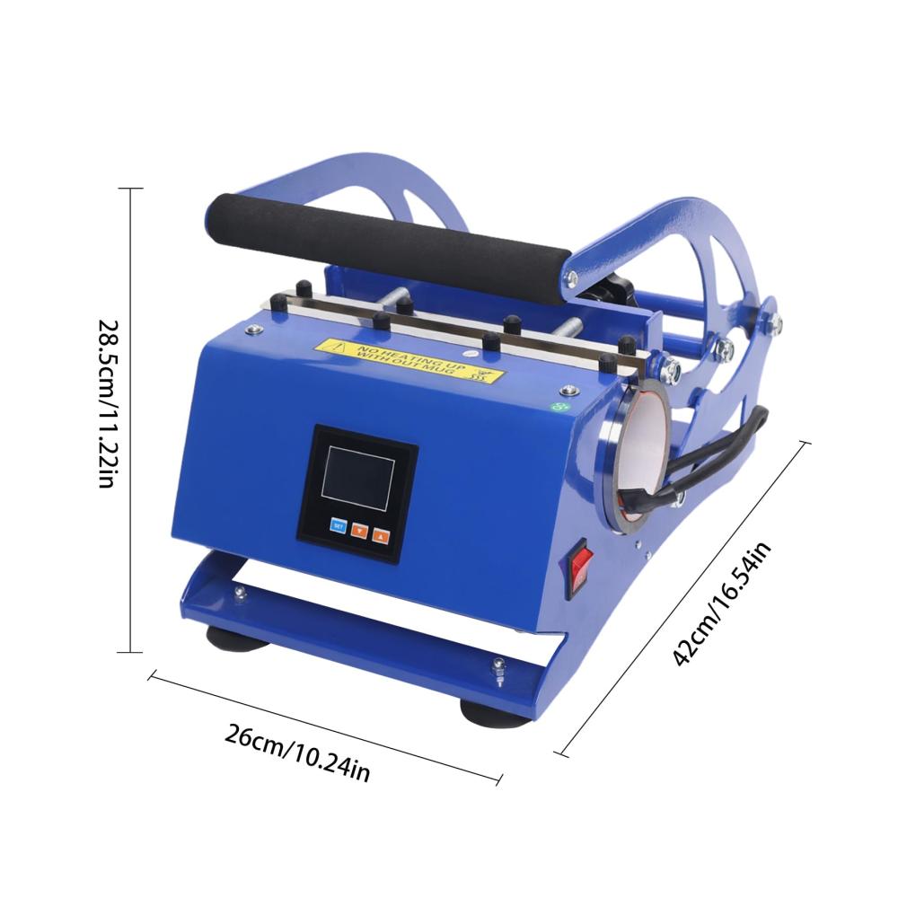 Profi-Druckpresse 600W Wärmepresse für Becher 0-200℃ 220V 50Hz - 6 Untersetzer inklusive - Perfekte Tassen-Druckmaschine für Kaffe