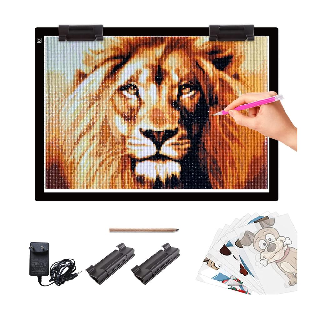 LED Leuchtkasten A2 - Brillantes Zeichnen & Diamond Painting mit ultradünnem 7mm Design stufenlos dimmbar inkl. 2 Clips und 12V 2A Adapter - Große Leuchtplatte für kreative Skizzierungen