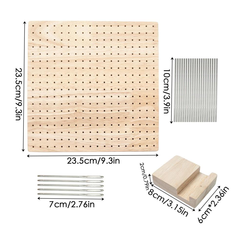 Nähsets Holz Sperrbrett für Granny Square | Strickbrett mit 324 Löchern | Häkelbrett für Großmütter Mütter & Freunde | Perfektes