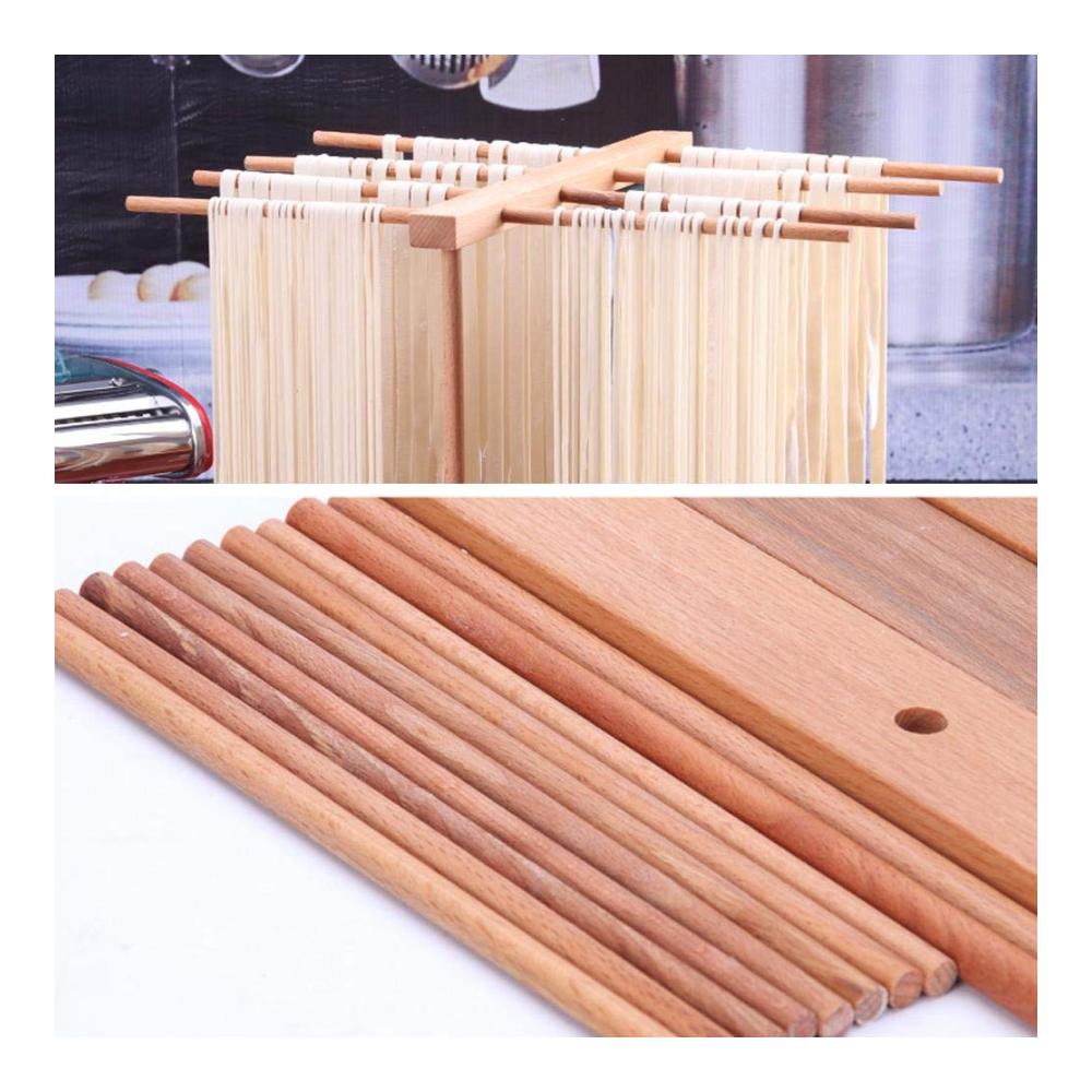 Pasta Nudeltrockner - Platzsparendes Faltbares Holzgestell für Nudelherstellung & Trocknung - Robuster Nudelständer mit Hängefunktion - Perfekt für hausgemachte Pasta - Küchenutensilien