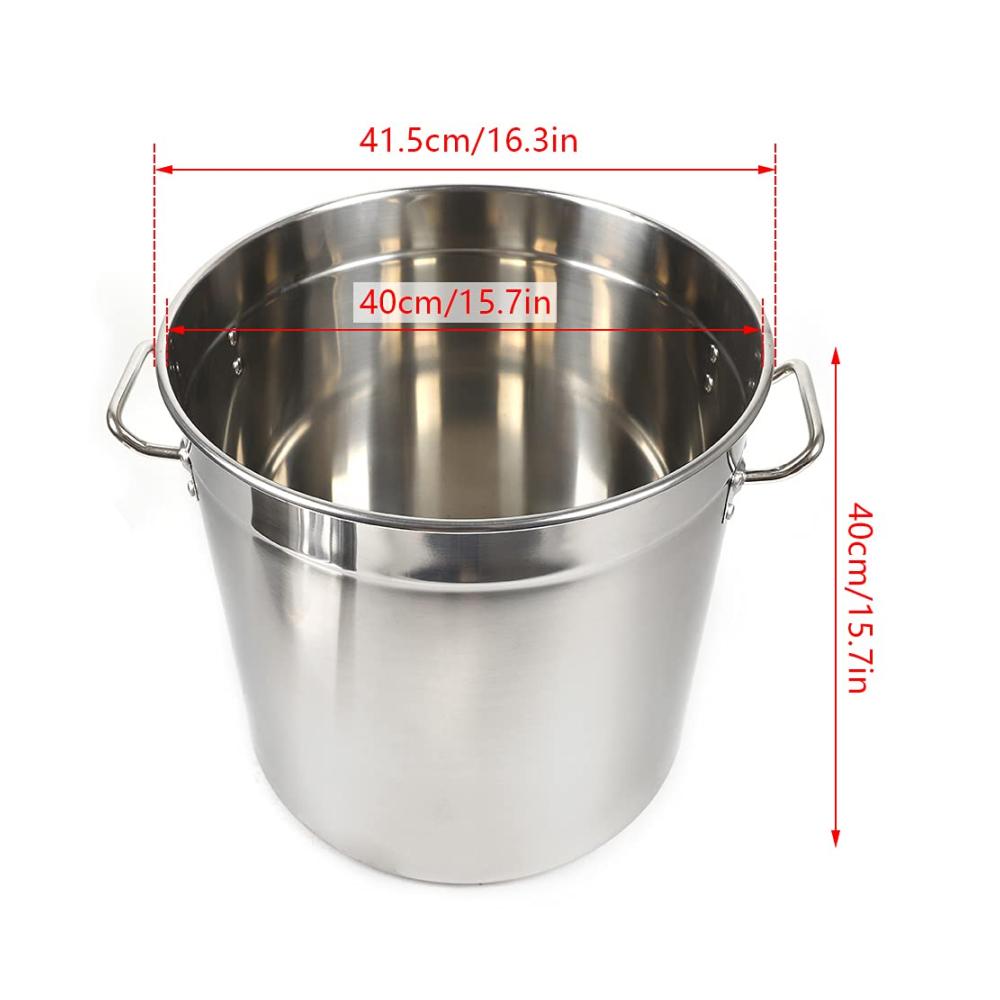 Hochwertiger 50L Suppentopf aus Edelstahl für Gastronomie & Großküchen | Ideal für Öl Suppen Saucen & Nudeln | Robuster Kochtopf 40 x 40 cm