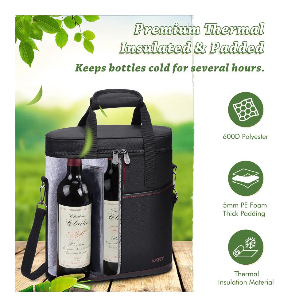 Entdecken Sie Eleganz Premium Sommelier-Set & Kühltasche - Wein & Bier stilvoll transportieren! Isolierte Tasche mit gepolstertem Griff & Schultergurt für Reisen Picknicks & mehr. Ideales Geschenk für Frauen und Männer
