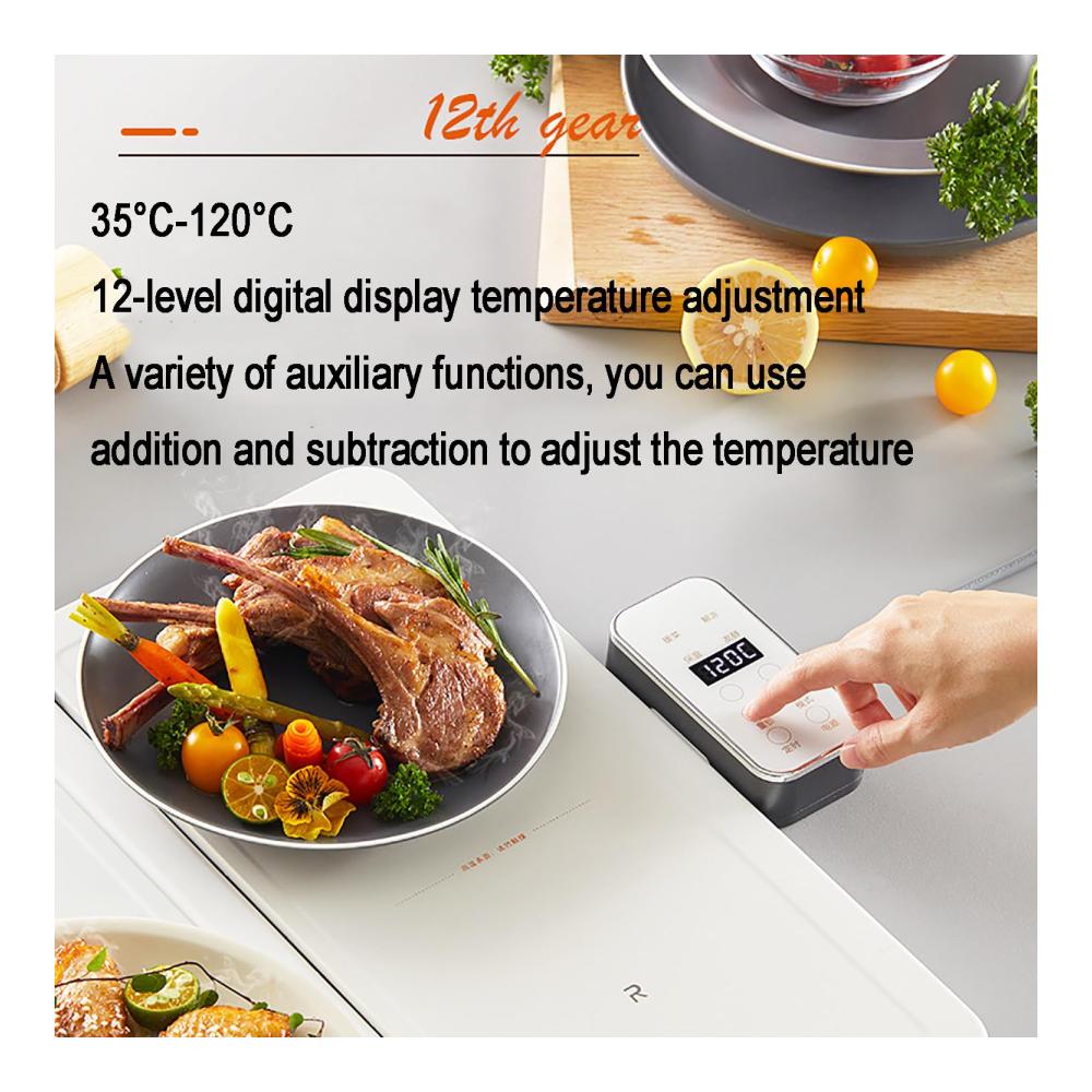 Besteckeinsätze Faltbares Elektrisches Warmhaltetablett | 12 Gänge | 35–120 °C Einstellbare Temperaturregelung | 12-Stunden-Timing | Ideal für Party-Chafing-D