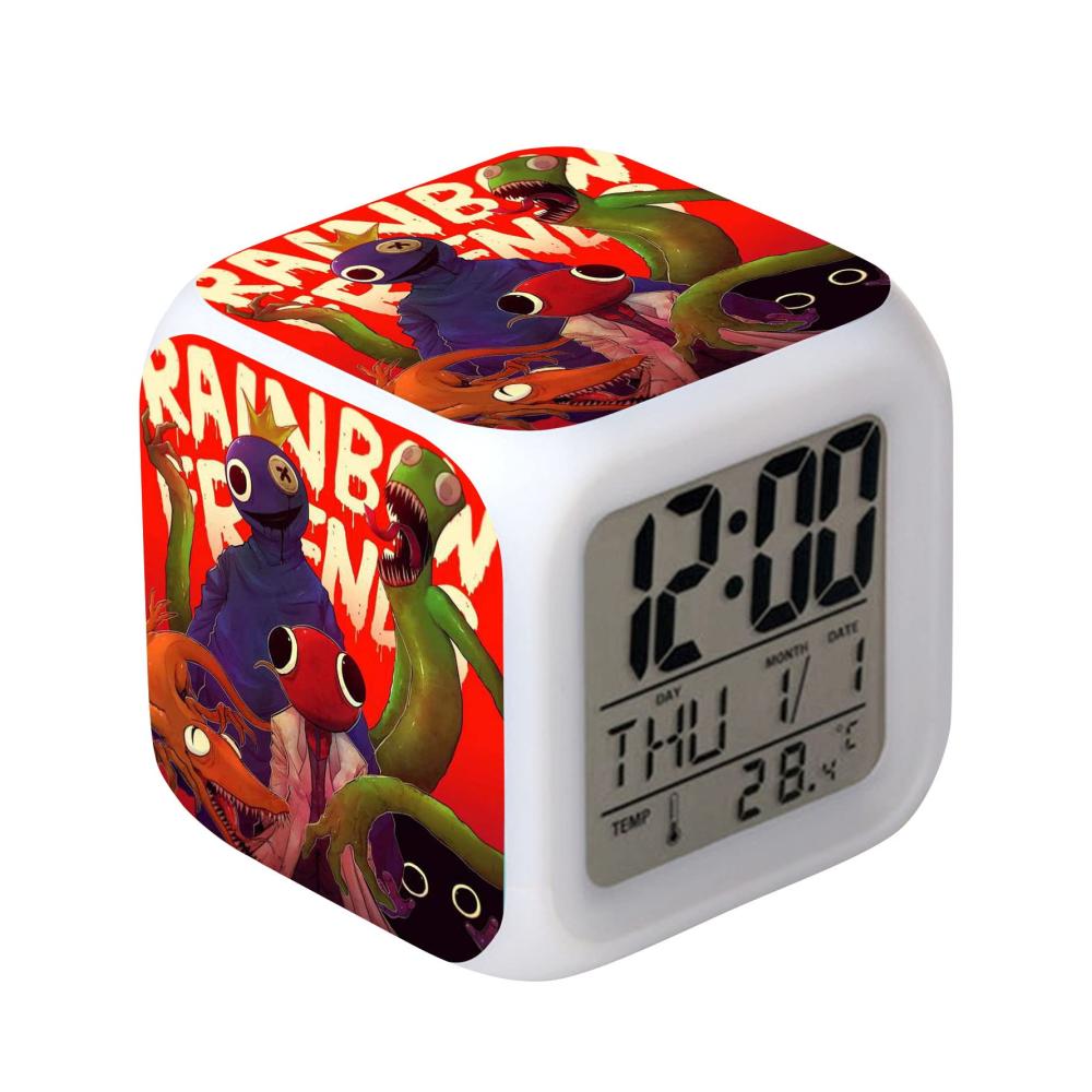 Bunte Freunde Digitaler LED-Wecker für Kinder - Lustiger Cartoon-Wecker mit Farbwechsel - Ideal für Jungen und Mädchen - Weckt sanft im Schlafzimmer