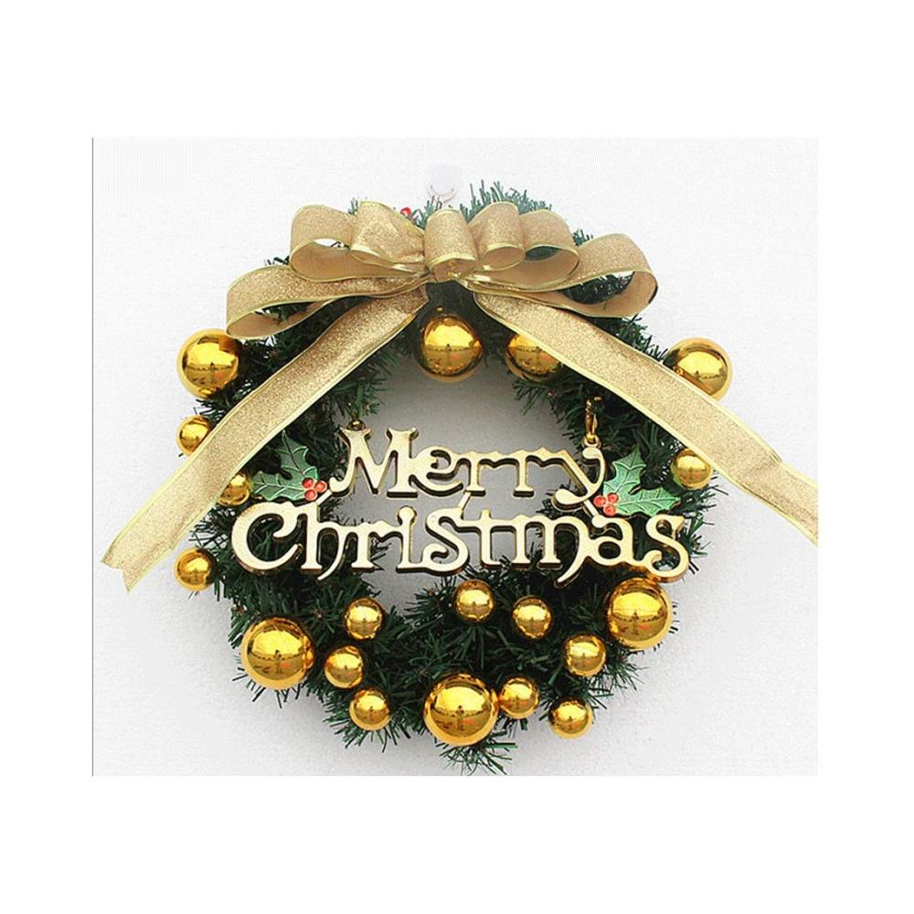 Entzückender Goldbogen Künstlicher Weihnachtskranz mit Tannenzapfen und roten Beeren - Perfekte Rattan-Weihnachtsdekoration für festliche Kranz-Deko (Durchmesser 45 cm
