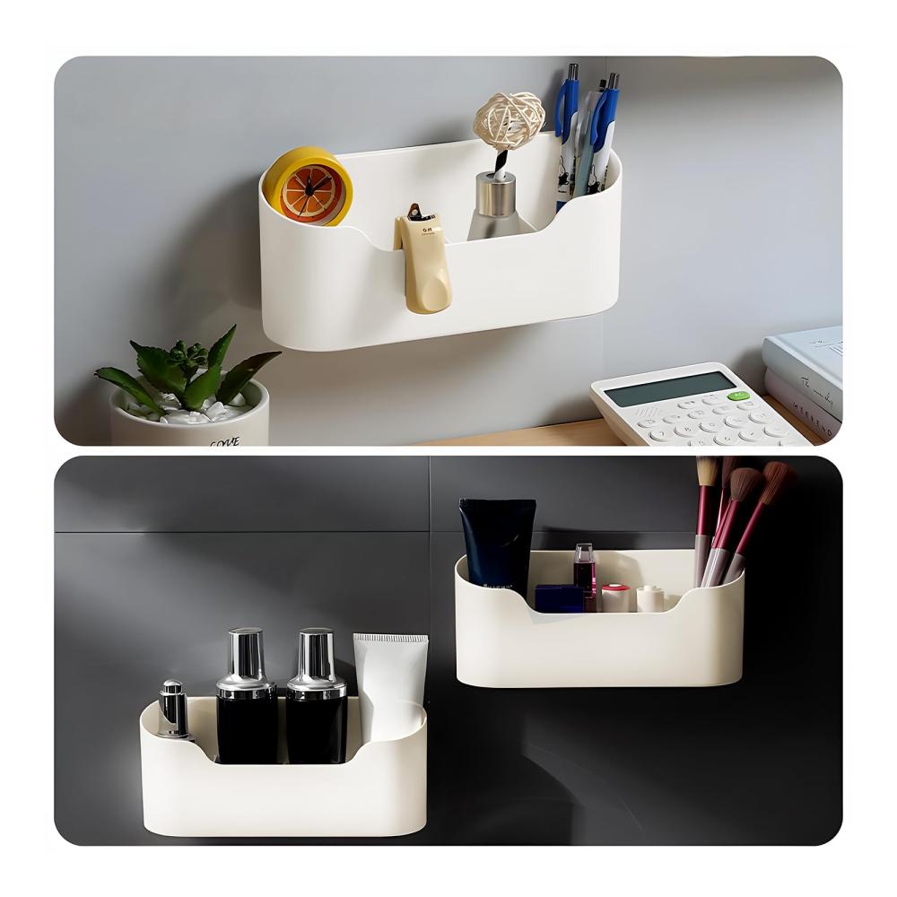 Praktische Schrankkörbe Wandmontierte Küchenorganizer für mehr Stauraum - Selbstklebende Aufbewahrungsboxen ohne Bohren - Cleveres Design für kleine Gegenstände in der Küche - 3er