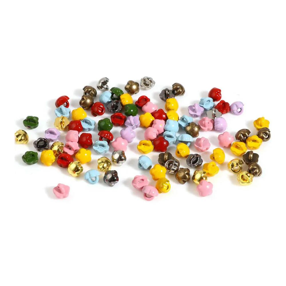30 Stück Vergoldete Blumenform-Knöpfe für Kreative DIY-Puppenkleidung Scrapbooking & Mehr - Nähzubehör in Süßigkeitenfarben