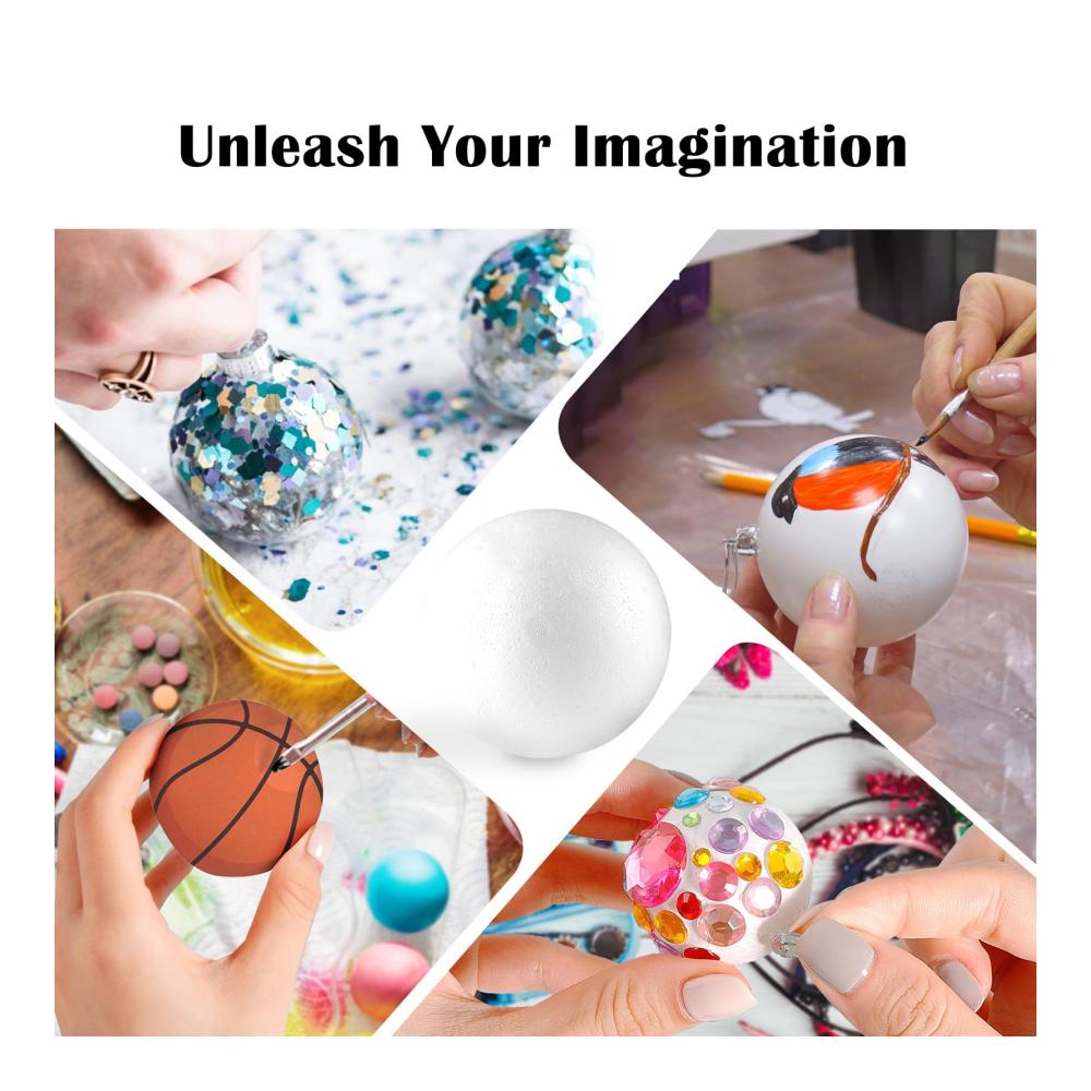Entdecken Sie kreative Vielfalt mit 100 Steckschaumkugeln - Bastelspaß für DIY-Kunst Schulprojekte & festliche Dekorationen! 5 Größen Styroporkugeln für Weihnachten Ostern & Partys